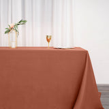 Terracotta (Rust) Seamless Polyester Rectangular Tablecloth - 90x132inch