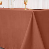 Terracotta (Rust) Seamless Polyester Rectangular Tablecloth - 90x132inch