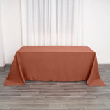 Terracotta (Rust) Seamless Polyester Rectangular Tablecloth - 90x132inch