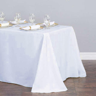 Effortlessly Transform Your Event with a White Premium Polyester Tablecloth