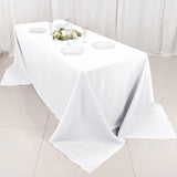 90x132inch White 200 GSM Seamless Premium Polyester Rectangular Tablecloth