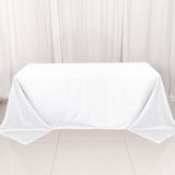 90x132inch White 200 GSM Seamless Premium Polyester Rectangular Tablecloth