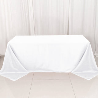 White Seamless Premium Polyester Rectangular Tablecloth - Add Elegance to Your Event