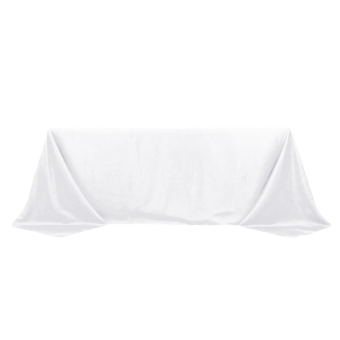 90x132inch White 200 GSM Seamless Premium Polyester Rectangular Tablecloth