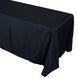 Black Seamless Polyester Rectangular Tablecloth Rounded Corners 90x156inch Oval Oblong