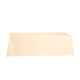 90"x156" Beige Polyester Rectangular Tablecloth