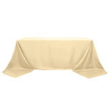 90"x156" Beige Polyester Rectangular Tablecloth