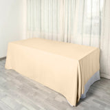 90"x156" Beige Polyester Rectangular Tablecloth