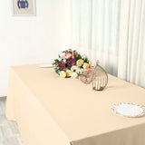 90"x156" Beige Polyester Rectangular Tablecloth