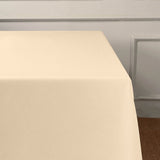 90"x156" Beige Polyester Rectangular Tablecloth