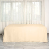 90"x156" Beige Polyester Rectangular Tablecloth