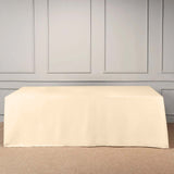 90"x156" Beige Polyester Rectangular Tablecloth