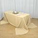 90"x156" Beige Polyester Rectangular Tablecloth