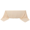 90x156inch Beige Seamless Premium Polyester Rectangular Tablecloth - 200GSM