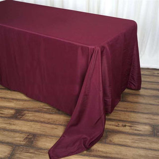 Burgundy Polyester Tablecloth for a Festive Look