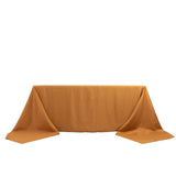 Gold Seamless Premium Polyester Rectangular Tablecloth 220GSM 90"x156inch for 8 Foot Table