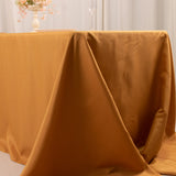 Gold Seamless Premium Polyester Rectangular Tablecloth 220GSM 90"x156inch for 8 Foot Table