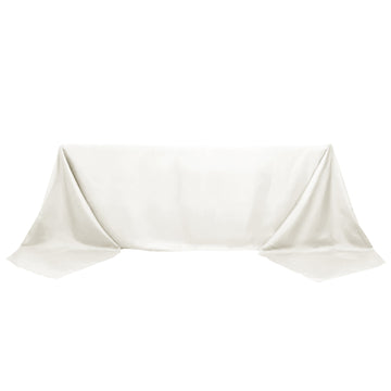 Polyester 90"x156" Rectangle Tablecloth Ivory - Seamless Wrinkle-Resistant Table Cover