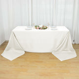 90 Inch x 156 Inch | Ivory Polyester Rectangular Tablecloth | TableclothsFactory