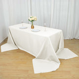 90 Inch x 156 Inch | Ivory Polyester Rectangular Tablecloth | TableclothsFactory