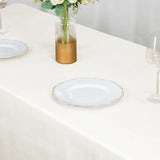 90 Inch x 156 Inch | Ivory Polyester Rectangular Tablecloth | TableclothsFactory