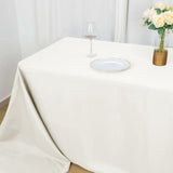 90 Inch x 156 Inch | Ivory Polyester Rectangular Tablecloth | TableclothsFactory