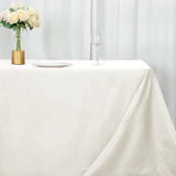 90 Inch x 156 Inch | Ivory Polyester Rectangular Tablecloth | TableclothsFactory