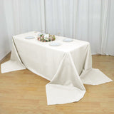 90 Inch x 156 Inch | Ivory Polyester Rectangular Tablecloth | TableclothsFactory