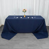 90x156inch Navy Blue 200 GSM Seamless Premium Polyester Rectangular Tablecloth