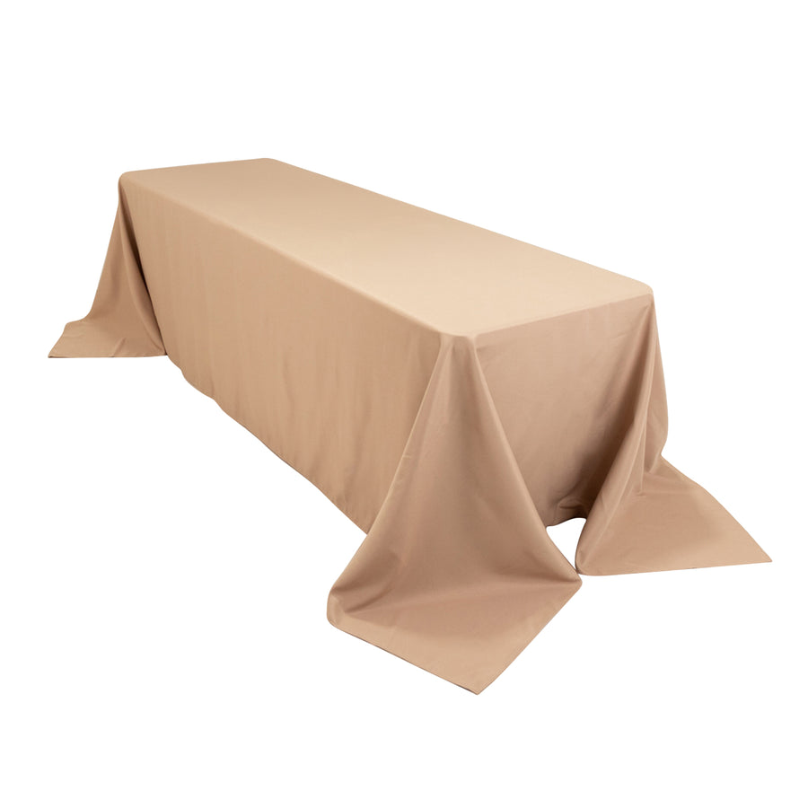 Nude Seamless Premium Polyester Rectangular Tablecloth 220GSM 90x156inch for 8 Foot Table Floor