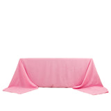 Pink Seamless Premium Polyester Rectangular Tablecloth 220GSM 90x156inch for 8 Foot Table