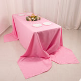 Pink Seamless Premium Polyester Rectangular Tablecloth 220GSM 90x156inch for 8 Foot Table