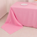 Pink Seamless Premium Polyester Rectangular Tablecloth 220GSM 90x156inch for 8 Foot Table