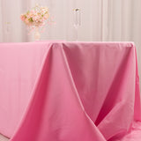 Pink Seamless Premium Polyester Rectangular Tablecloth 220GSM 90x156inch for 8 Foot Table