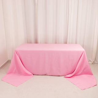 <h3 style="margin-left:0px;"><strong>Luxurious Pink Seamless Premium Polyester Rectangular Tablecloth</strong>