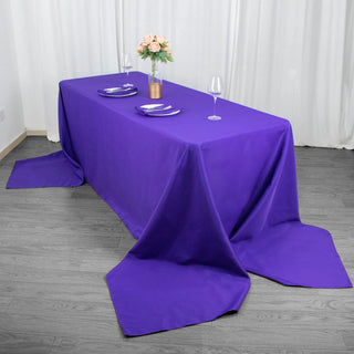 Elevate Your Event with the 90"x156" Purple Seamless Premium Polyester Rectangular Tablecloth