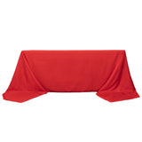 90x156inch Red 200 GSM Seamless Premium Polyester Rectangular Tablecloth
