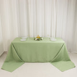 Sage Green Seamless Premium Polyester Rectangular Tablecloth - 220GSM for 8 Foot