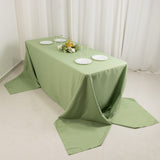 Sage Green Seamless Premium Polyester Rectangular Tablecloth - 220GSM for 8 Foot