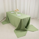 Sage Green Seamless Premium Polyester Rectangular Tablecloth - 220GSM for 8 Foot