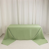 Sage Green Seamless Premium Polyester Rectangular Tablecloth - 220GSM for 8 Foot