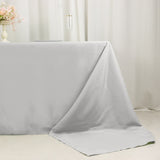 90x156inch Silver Seamless Premium Polyester Rectangular Tablecloth - 220GSM for 8 Foot Table