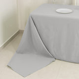 90x156inch Silver Seamless Premium Polyester Rectangular Tablecloth - 220GSM for 8 Foot Table