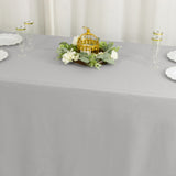 90x156inch Silver Seamless Premium Polyester Rectangular Tablecloth - 220GSM for 8 Foot Table