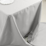 90x156inch Silver Seamless Premium Polyester Rectangular Tablecloth - 220GSM for 8 Foot Table