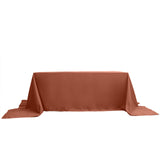 Terracotta (Rust) Seamless Polyester Rectangular Tablecloth - 90x156inch