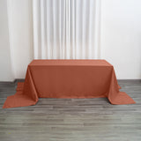 Terracotta (Rust) Seamless Polyester Rectangular Tablecloth - 90x156inch
