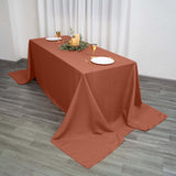 Terracotta (Rust) Seamless Polyester Rectangular Tablecloth - 90x156inch