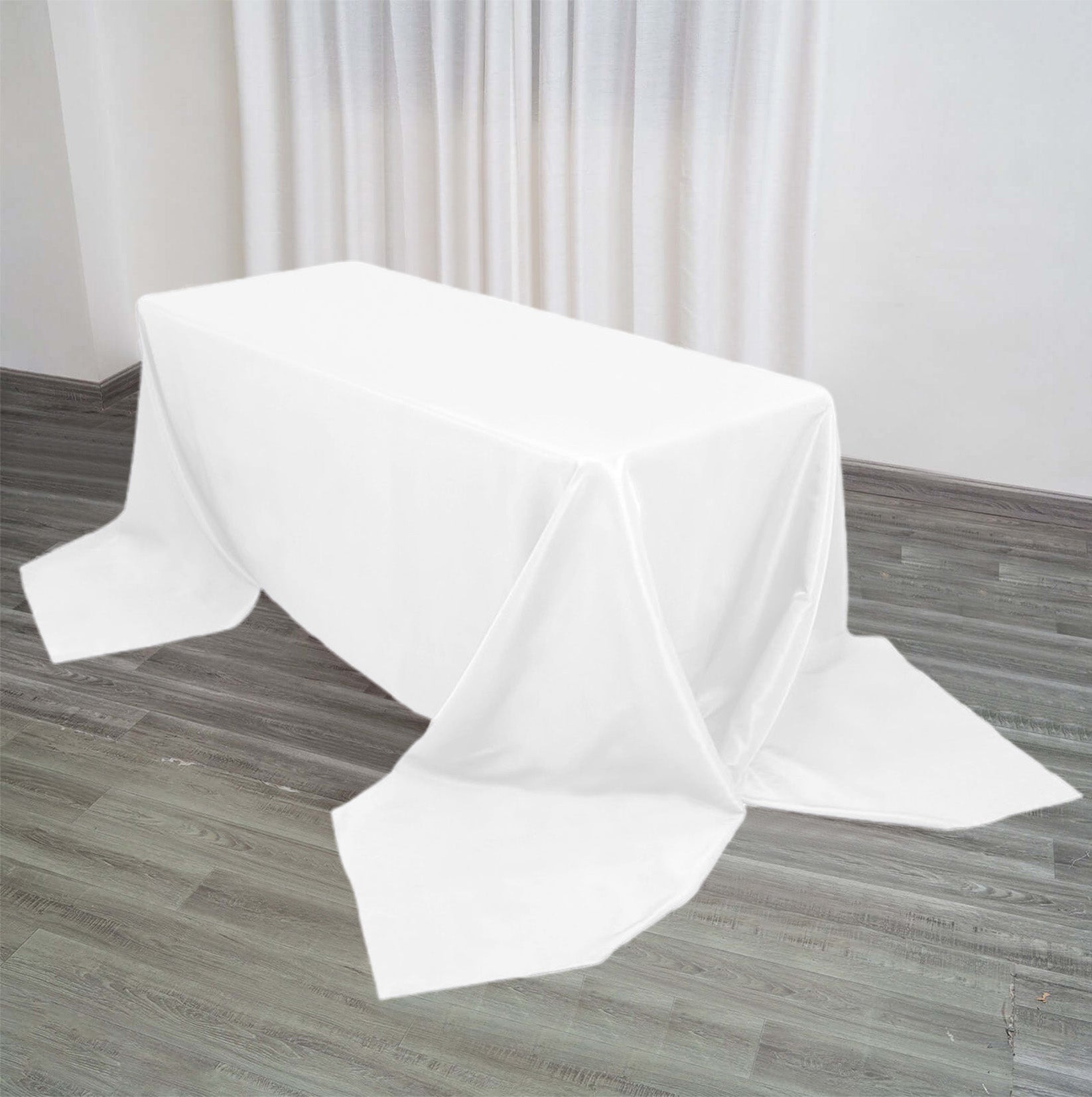 Tableclothsfactory Tovaglia Rettangolare Bianca 90x156 Cm - Poliestere Premium 220GSM, Antimacchia E Resistente Alle Pieghe - Per Eventi E Uso Quotidiano
