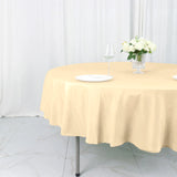 90\" Beige Polyester Round Tablecloth